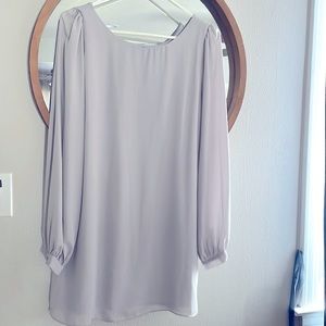 LuLus Light Grey Shift Dress